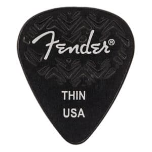 Fender - Wavelength Celluloid Guitar Picks - 351 Shape - Thin - Black - 6 Pack