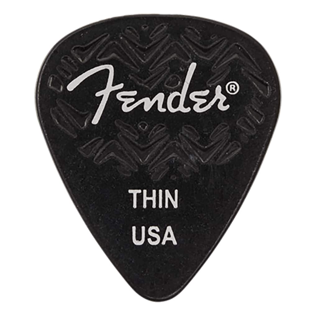 Fender – Wavelength Celluloid Guitar Picks – 351 Shape – Thin – Black – 6 Pack 1