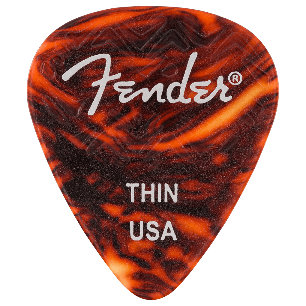 Fender – Wavelength Celluloid Guitar Picks – 351 Shape – Thin – Tortoiseshell – 6 Pack 1