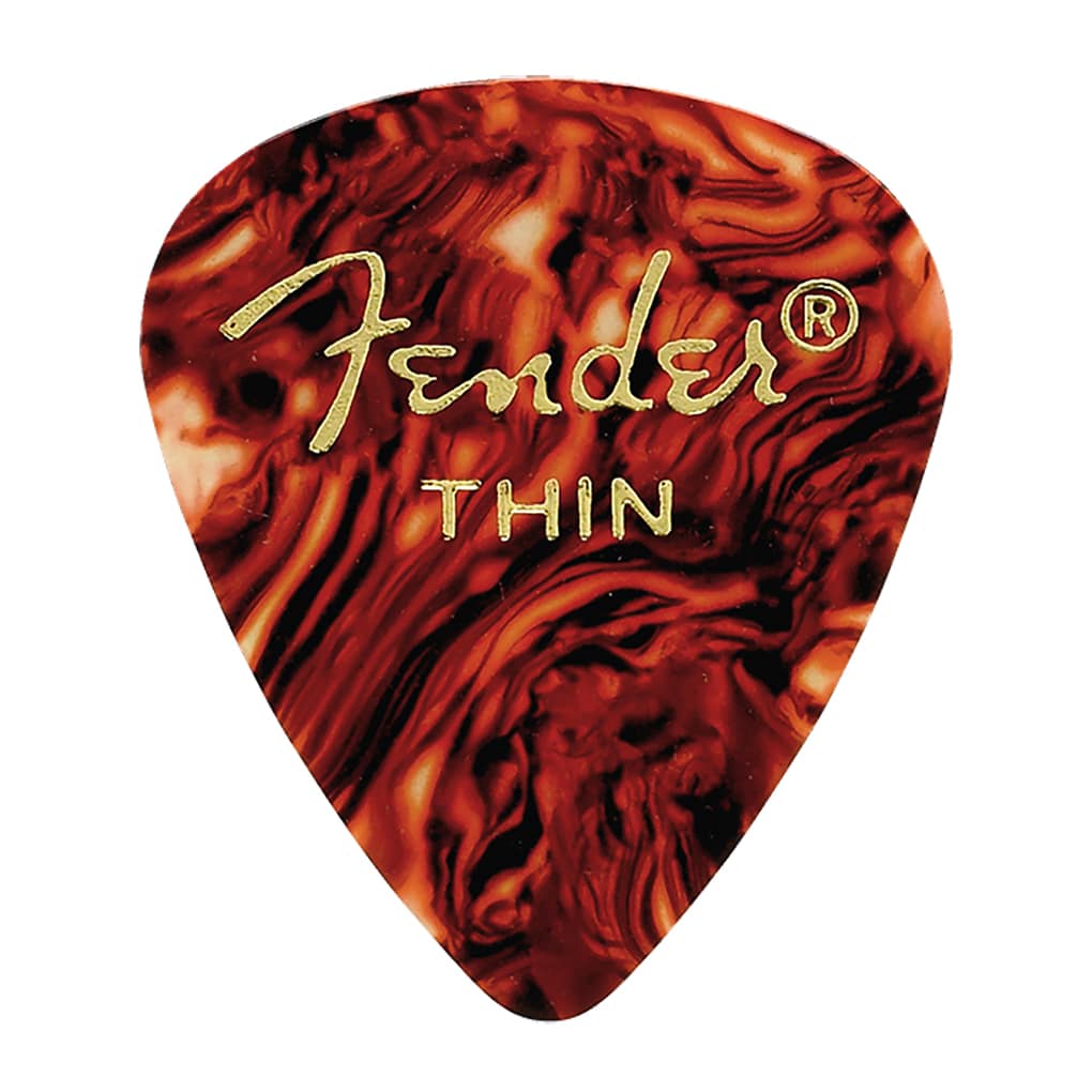 Fender – Classic Celluloid Guitar Picks – 451 Shape – Thin – Tortoiseshell – 12 Pack 1