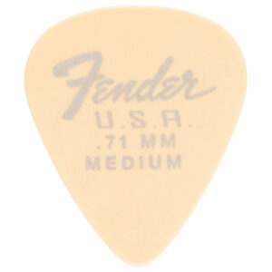 Fender - Dura-Tone Delrin Guitar Picks - 351 Shape - Medium - 0.71mm - Olympic White - 12 Pack