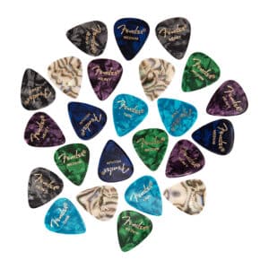 Fender - Premium Celluloid Guitar Picks - 351 Shape - Assorted Colours & Gauges - 24 Pack