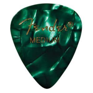 Fender - Premium Celluloid Guitar Picks - 351 Shape - Medium - Green Moto - 12 Pack