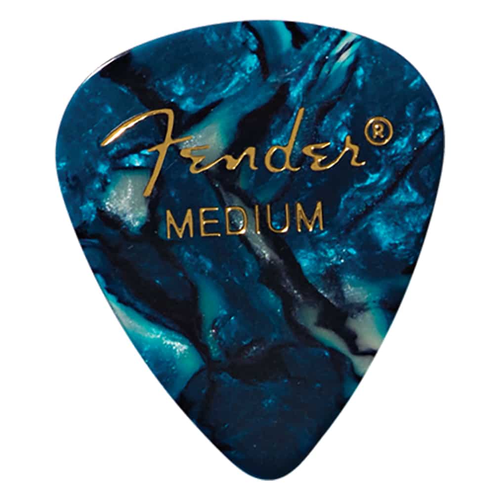 Fender – Premium Celluloid Guitar Picks – 351 Shape – Medium – Ocean Turquoise – 12 Pack 1