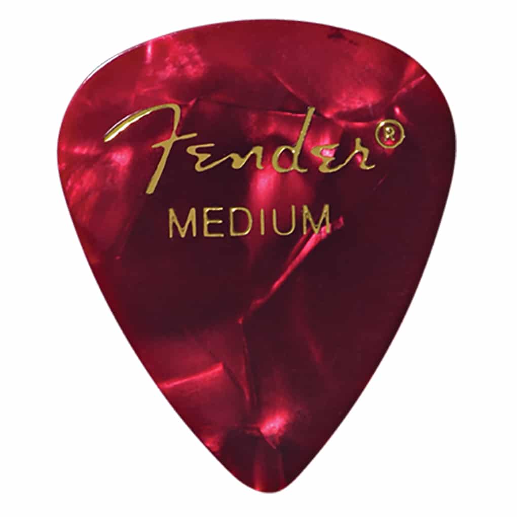 Fender – Premium Celluloid Guitar Picks – 351 Shape – Medium – Red Moto – 12 Pack 1