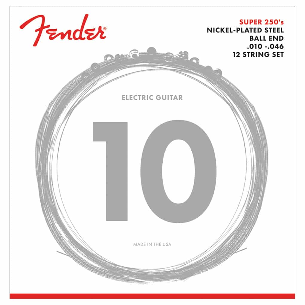 Electric Guitar Strings – Fender – Super 250R-12 – 12 String – Nickel Plated Steel – Regular – 10-46 1