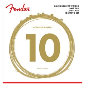 Acoustic Guitar Strings - Fender 70-12L - 12 String - 80/20 Bronze - Light - 10-50