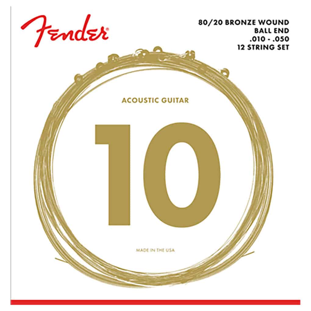 Acoustic Guitar Strings – Fender 70-12L – 12 String – 80/20 Bronze – Light – 10-50 1