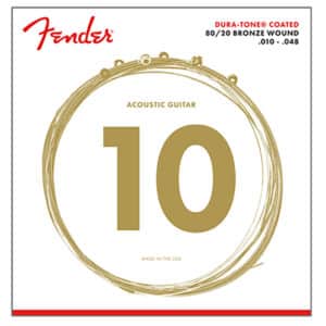 Acoustic Guitar Strings – Fender 880XL – Dura-Tone Coated – 80/20 Bronze – Extra Light – 10-48 1