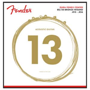 Acoustic Guitar Strings - Fender 880M - Dura-Tone Coated - 80/20 Bronze - Medium - 13-56