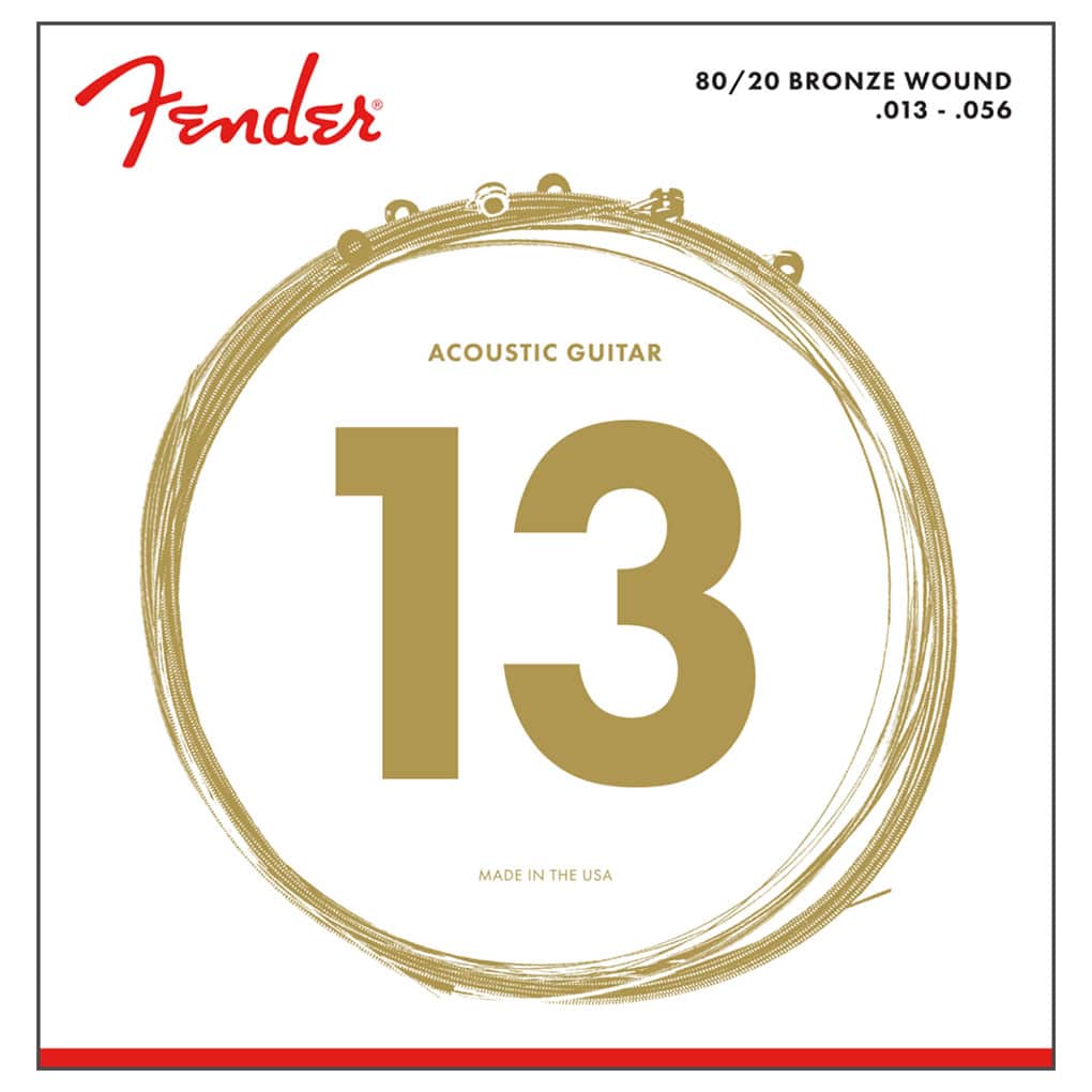Acoustic Guitar Strings – Fender 70M – 80/20 Bronze – Medium – 13-56 1