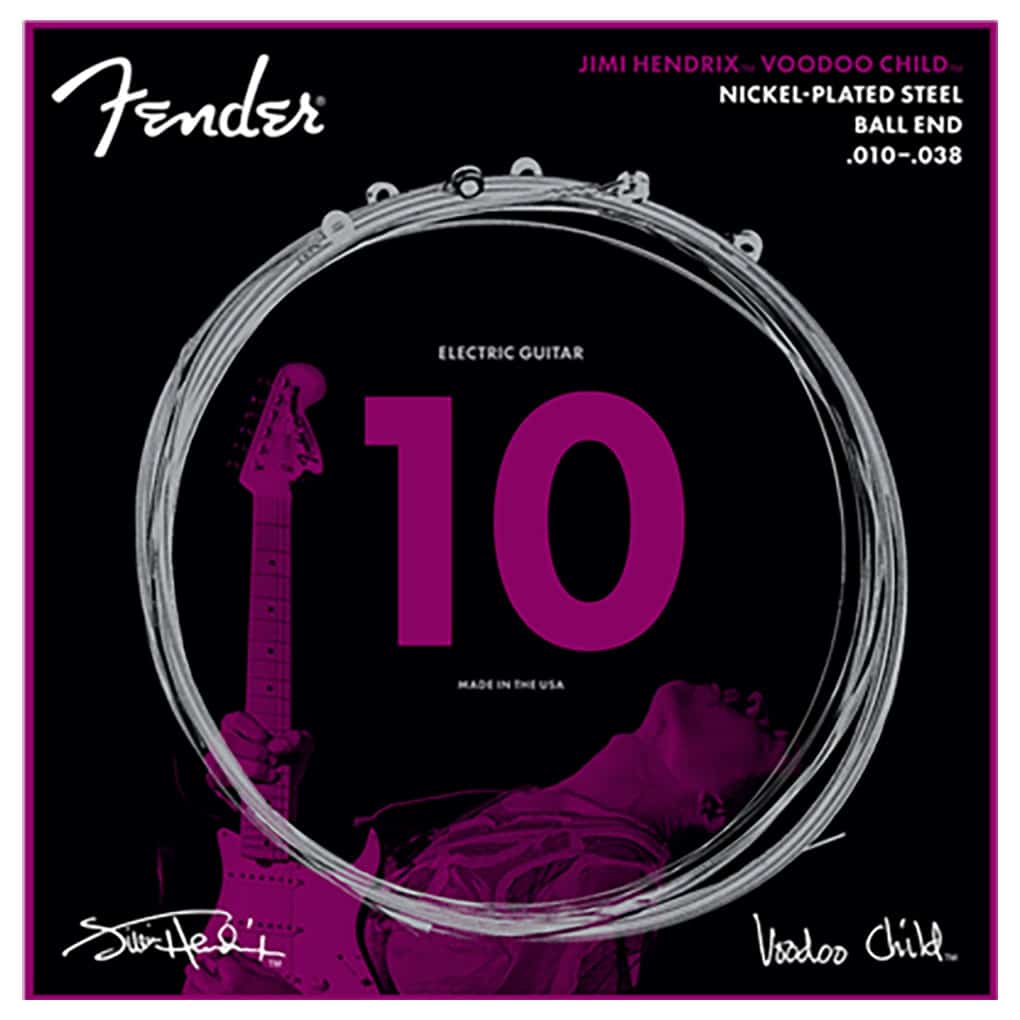 Electric Guitar Strings – Fender – Jimi Hendrix – Voodoo Child – Nickel Plated Steel – Custom – 10-38 1