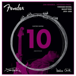 Electric Guitar Strings - Fender - Jimi Hendrix - Voodoo Child - Vintage Nickel - Custom - 10-38 - Bullet End