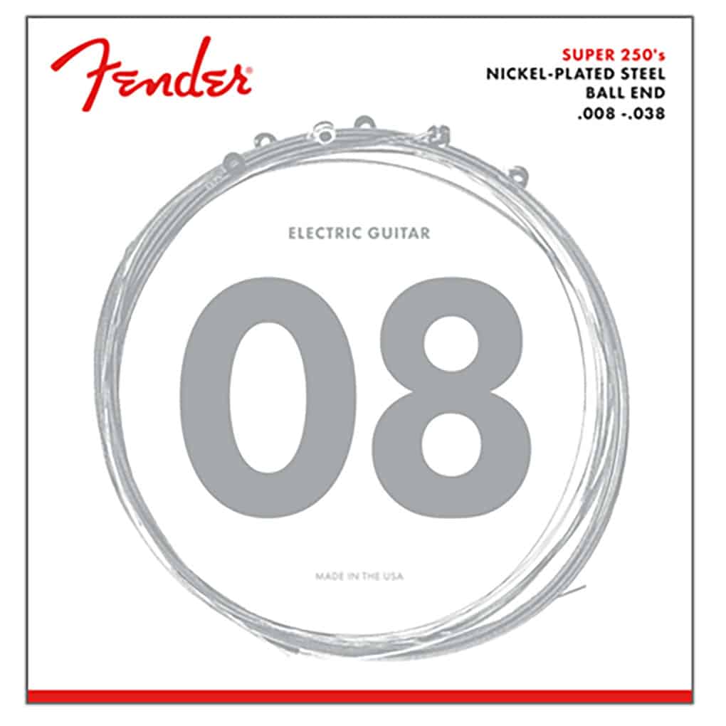 Electric Guitar Strings – Fender – Super 250XS – Nickel Plated Steel – Extra Super Light – 8-38 1