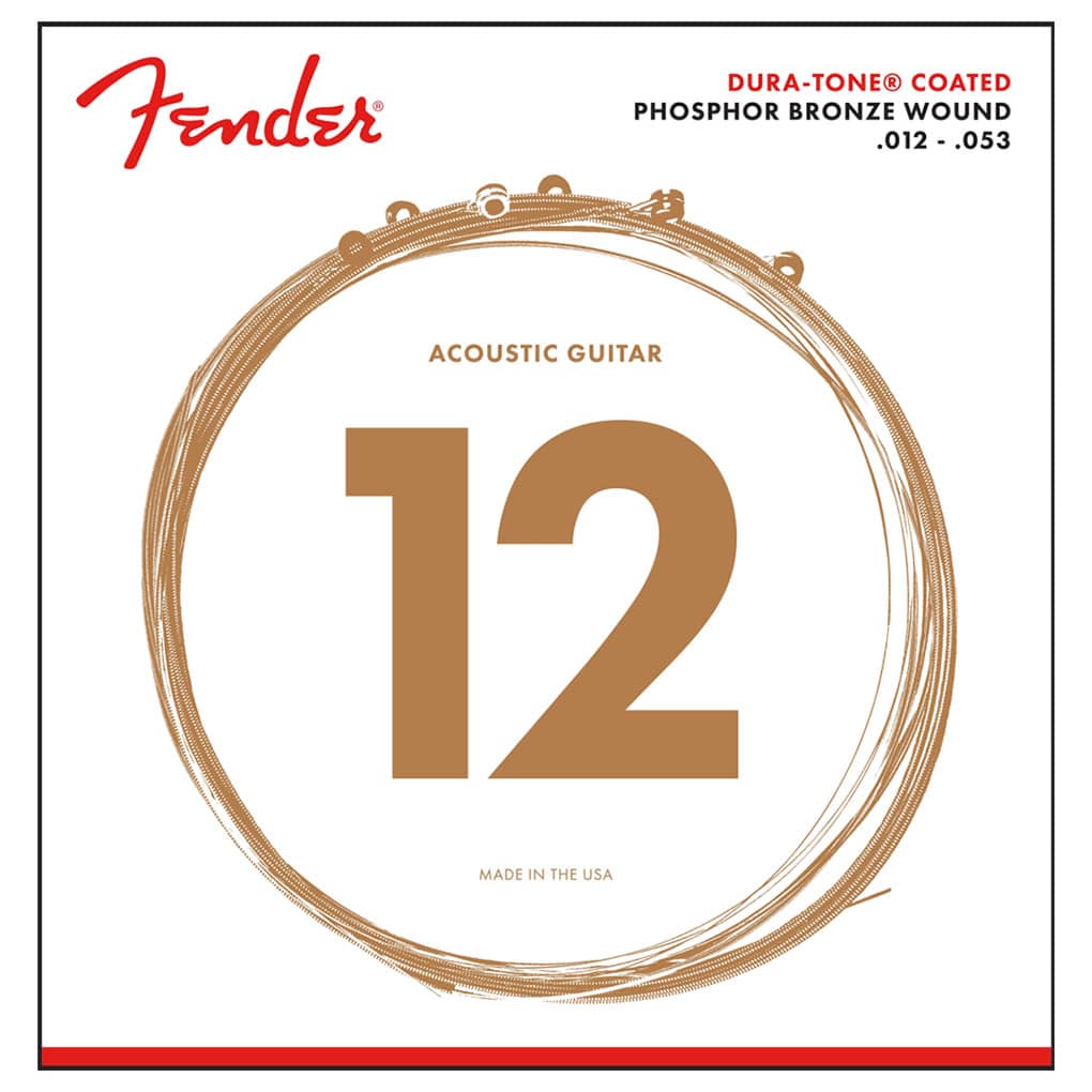 Acoustic Guitar Strings – Fender 860L – Dura-Tone Coated – Phosphor Bronze – Light – 12-53 1