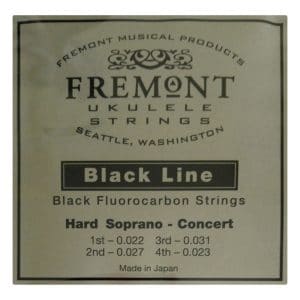 Ukulele Strings – Fremont Blackline Fluorocarbon – Hard – Soprano & Concert – High G Tuning – Black 1