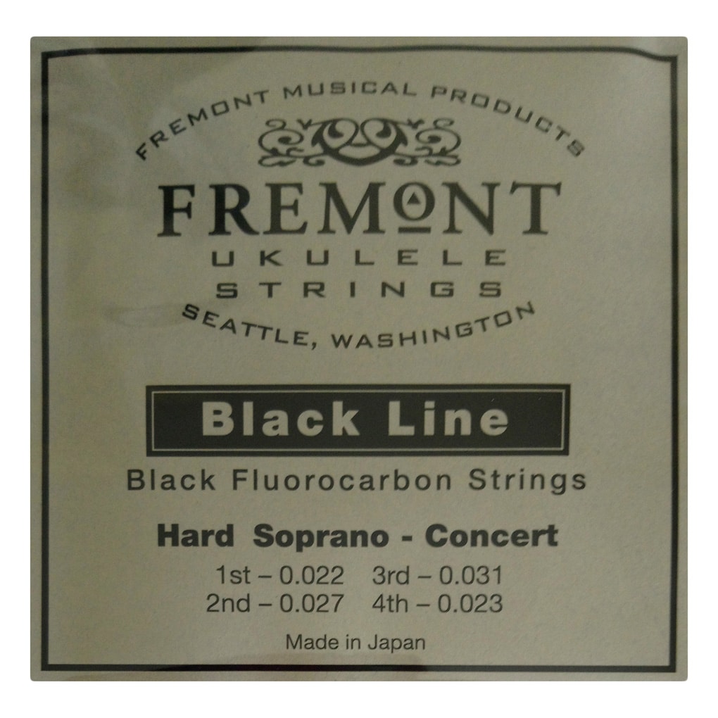 Ukulele Strings – Fremont Blackline Fluorocarbon – Hard – Soprano & Concert – High G Tuning – Black 1