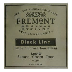 Ukulele String – Fremont – Fluorocarbon – Low G Single 4th String – Soprano Concert Tenor – Black 1