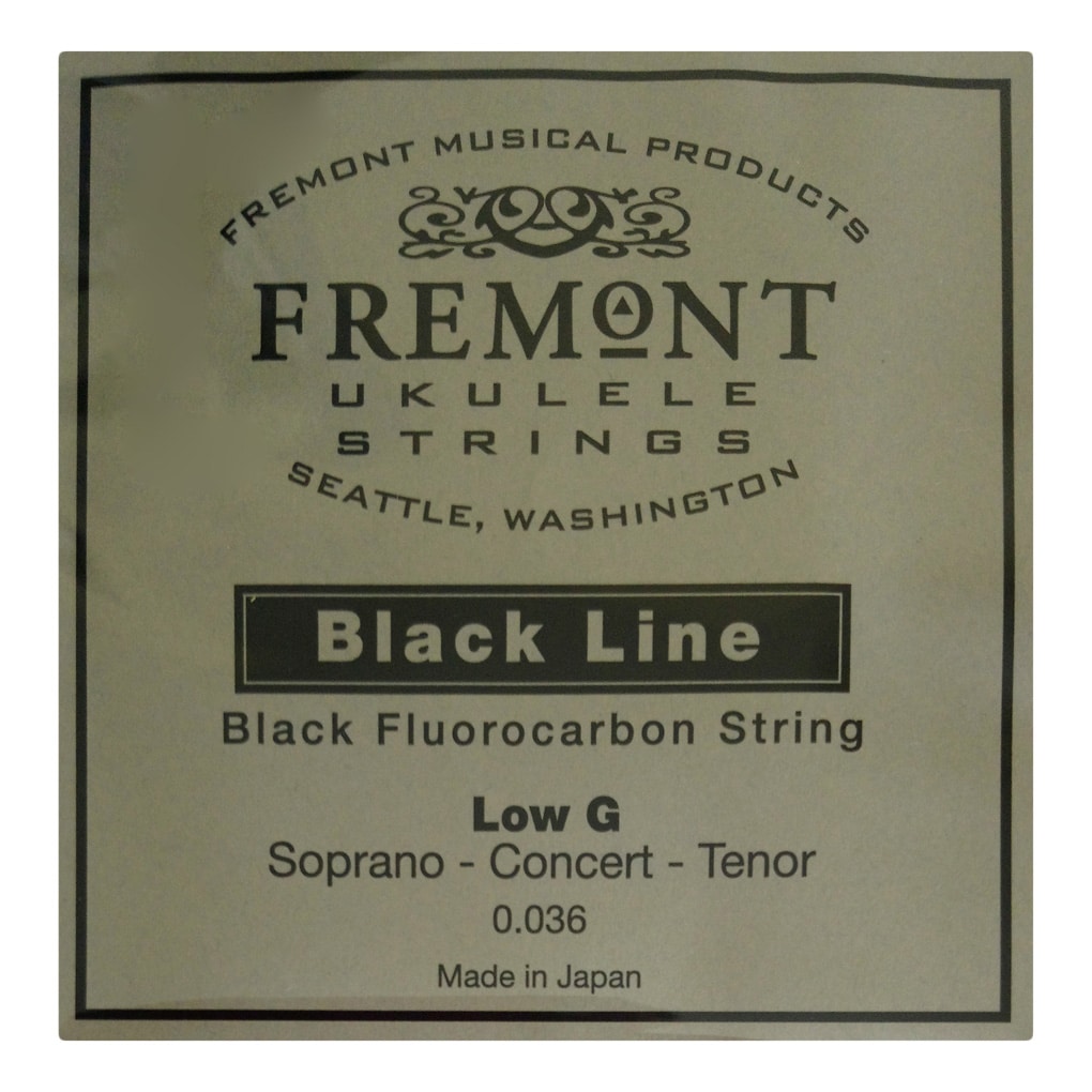 Ukulele String – Fremont – Fluorocarbon – Low G Single 4th String – Soprano Concert Tenor – Black 1