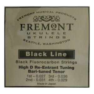 Ukulele Strings - Fremont Blackline Fluorocarbon - Tenor - DGBE High D Tuning - Black