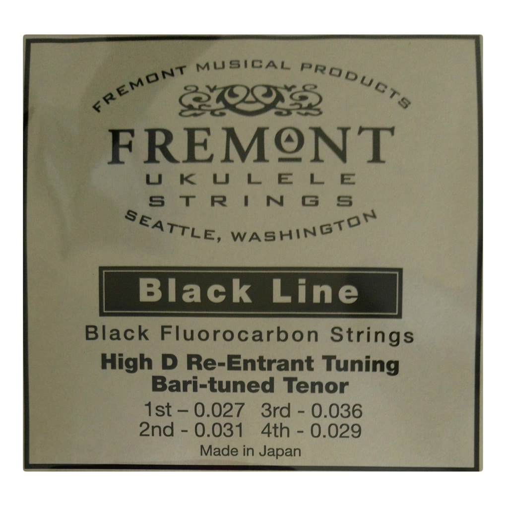 Ukulele Strings – Fremont Blackline Fluorocarbon – Tenor – DGBE High D Tuning – Black 1