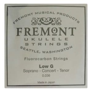 Ukulele String - Fremont - Fluorocarbon - Low G Single 4th String - Soprano Concert Tenor - Clear