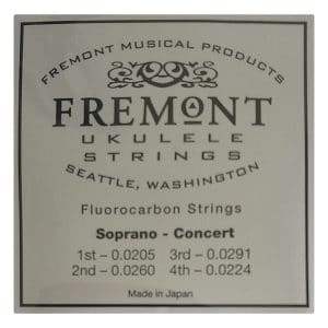 Ukulele Strings - Fremont - Fluorocarbon - Soprano & Concert - High G Tuning - Clear