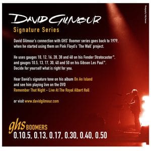 GHS Boomers GB-DGG – David Gilmour Signature Series – Electric Guitar Strings – 10