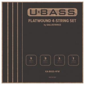 Kala Flatwound Bass Ukulele Strings for UBass - 4 String Set by Gallistrings - KA-BASS-4FW