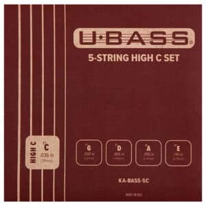 Kala La Bella - Round Wound Bass Ukulele Strings for Solid Body UBass - Silver Plated - High C CGDAE Tuning - 5 String Set - 23.5" Scale - KA-BASS-5C