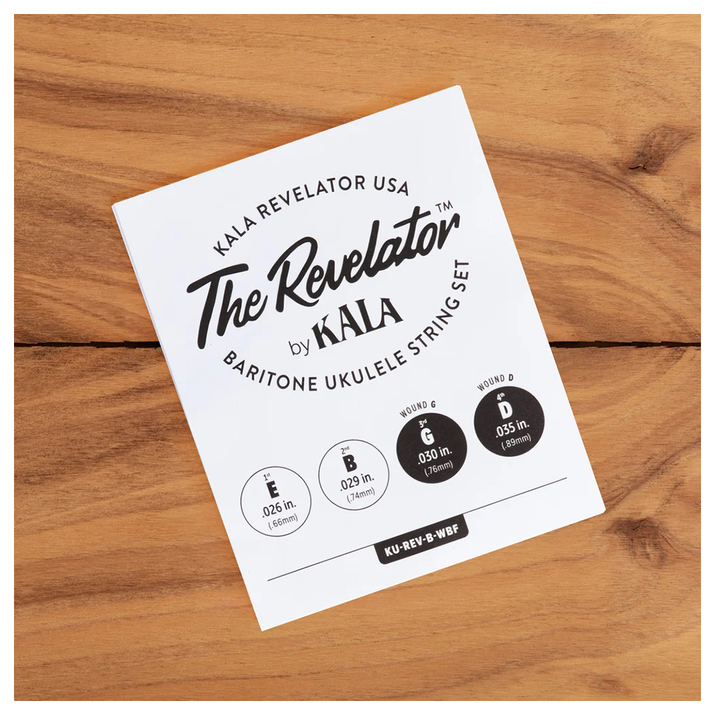 Kala Revelator Ukulele Strings – Baritone DGBE Tuning – Brown Fluorocabon with Wound D & G – KU-REV-B-WBF 1