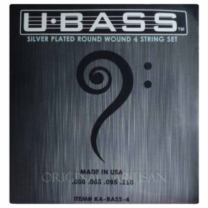 Kala Silver Plated Metal Round Wound Bass Ukulele Strings for UBass - 4 String Set - KA-BASS-4