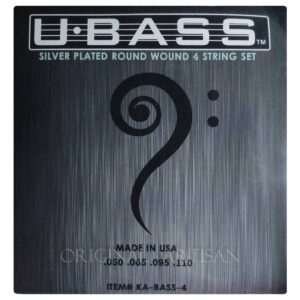 Kala Silver Plated Metal Round Wound Bass Ukulele Strings for UBass – 4 String Set – KA-BASS-4 1