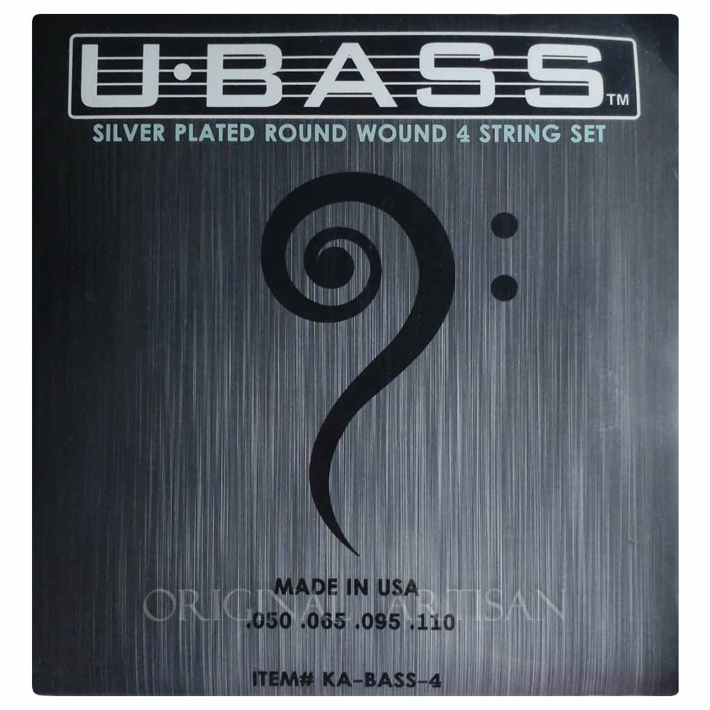 Kala Silver Plated Metal Round Wound Bass Ukulele Strings for UBass – 4 String Set – KA-BASS-4 1