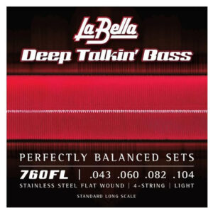 Bass Guitar Strings - La Bella 760FL Deep Talkin' Bass - Standard Long Scale - Flatwound - Stainless Steel - Light - 43-104