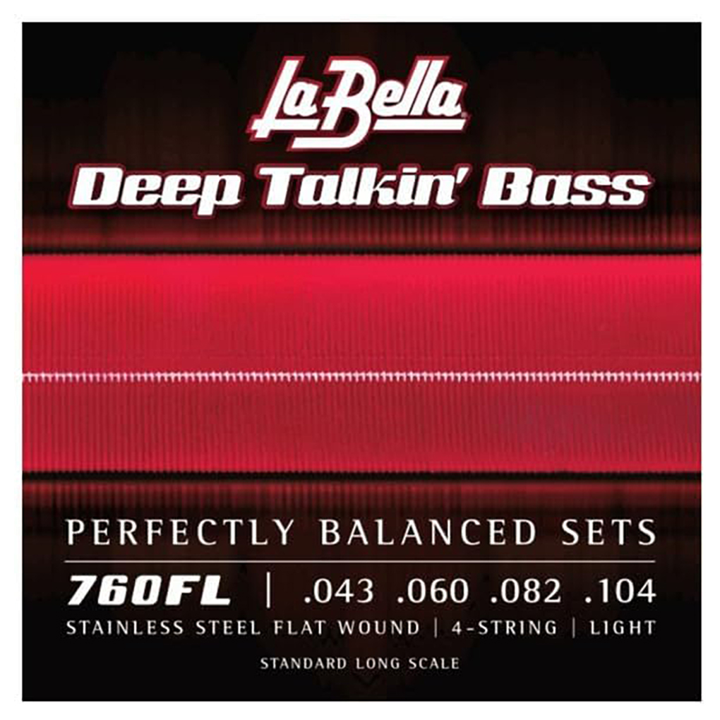 Bass Guitar Strings – La Bella 760FL Deep Talkin’ Bass – Standard Long Scale – Flatwound – Stainless Steel – Light – 43-104 1