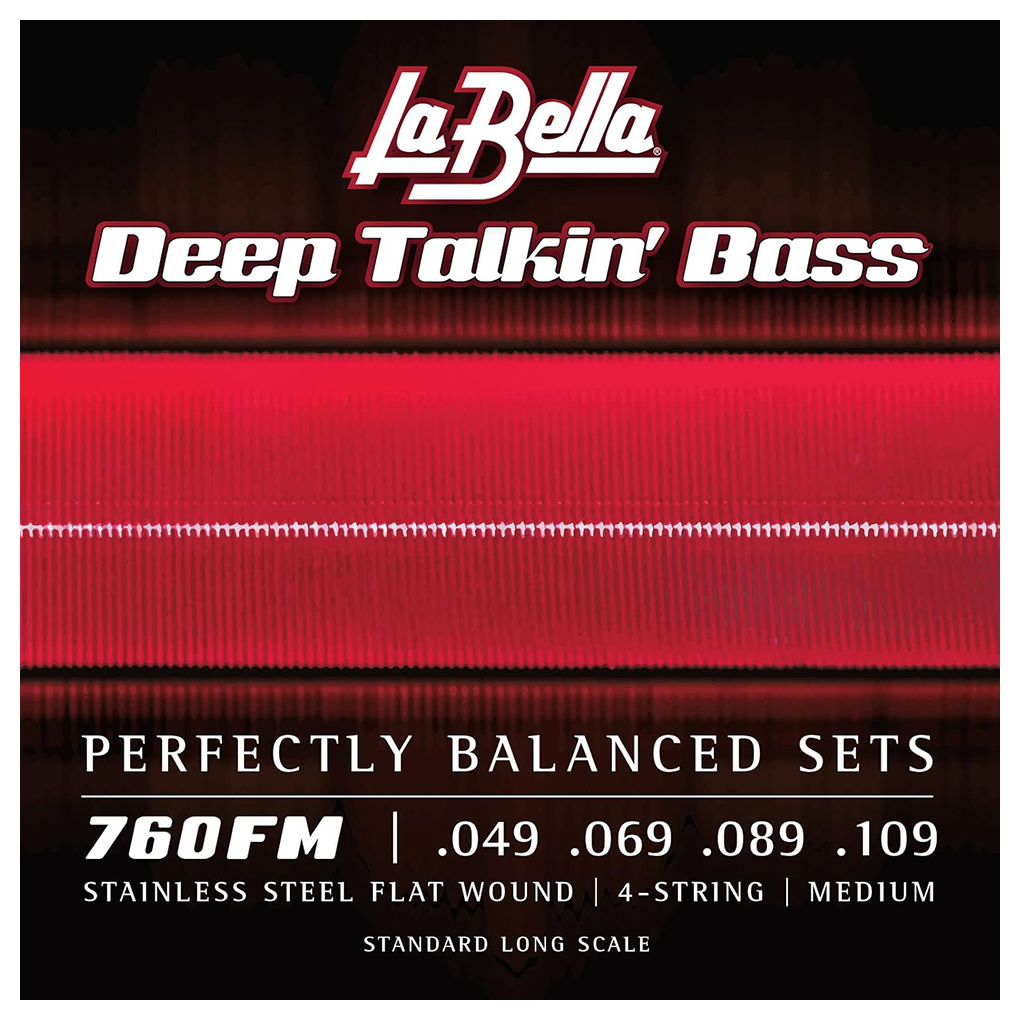 Bass Guitar Strings – La Bella 760FM Deep Talkin’ Bass – Standard Long Scale – Flatwound – Stainless Steel – Medium – 49-109 1