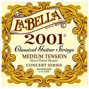 Classical Guitar Strings - La Bella 2001-M Concert Series - Nylon - Silver Plated Copper - Medium Tension