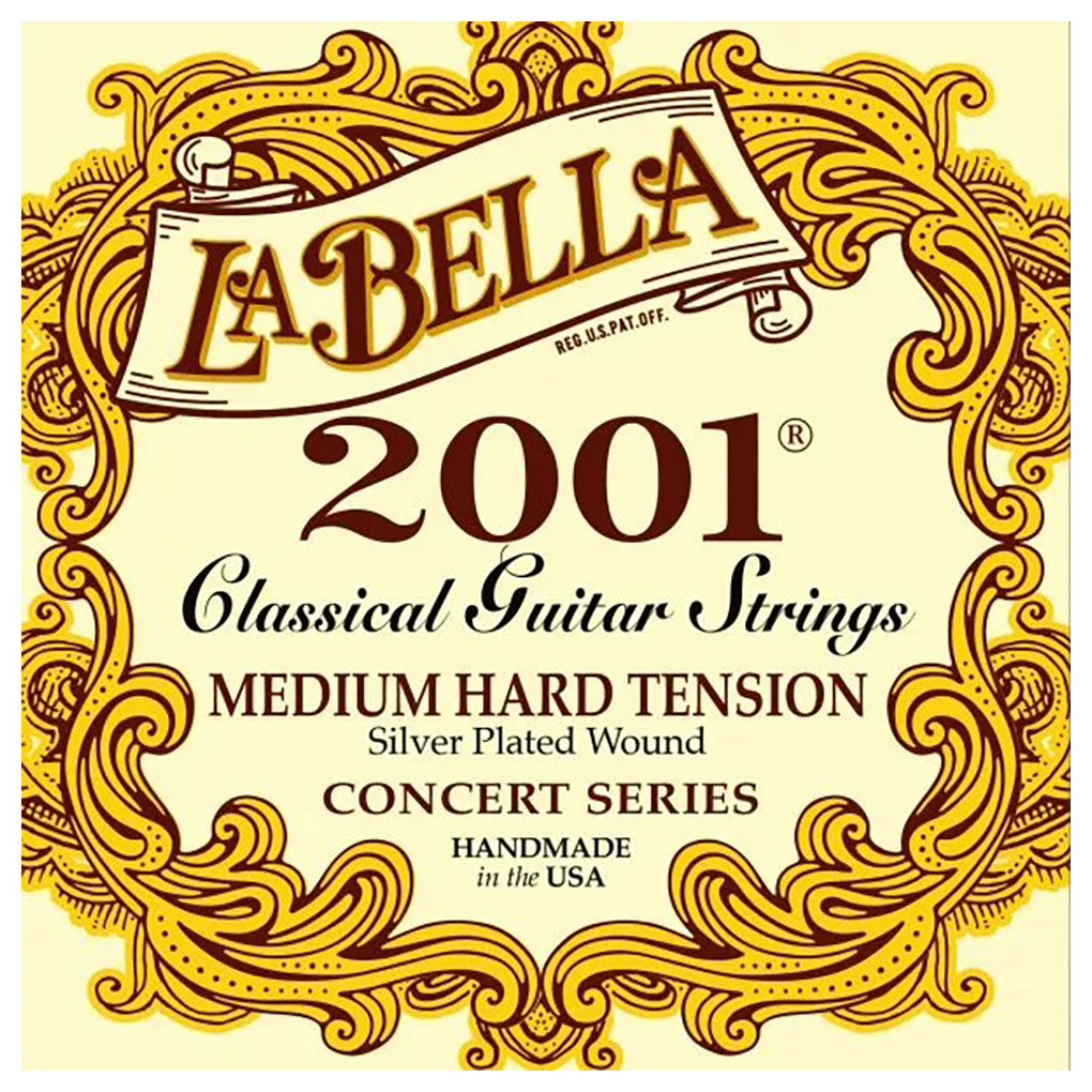 Classical Guitar Strings – La Bella 2001-MH Concert Series – Nylon – Silver Plated Copper – Medium/Hard Tension 1