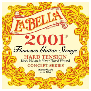 Flamenco Guitar Strings - La Bella 2001 FLAH Concert Series - Black Nylon - Silver Plated Copper - Hard Tension