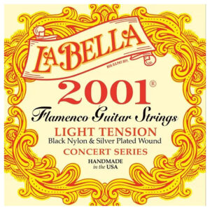 Flamenco Guitar Strings - La Bella 2001-FLAL Concert Series - Black Nylon - Silver Plated Copper - Light Tension