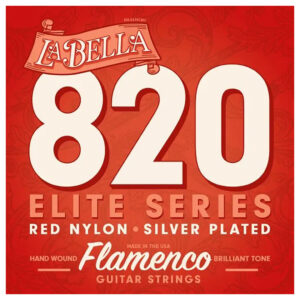 Flamenco Guitar Strings - La Bella 820 Elite Series - Red Nylon - Silver Plated Copper - Medium Tension