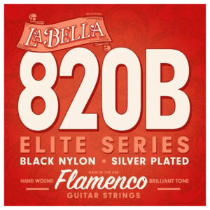 Flamenco Guitar Strings - La Bella 820B Elite Series - Black Nylon - Silver Plated Copper - Medium Tension