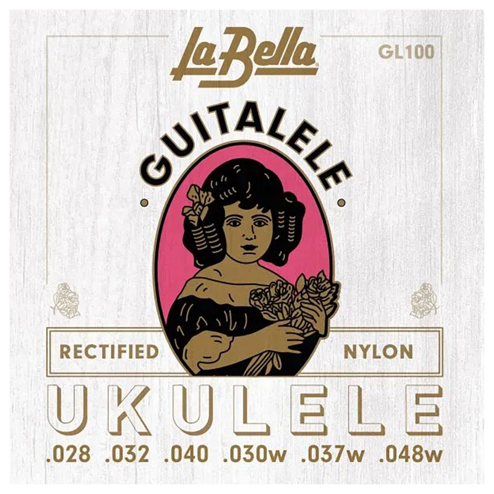 Guitalele – Guilele Strings – La Bella GL100 – Nylon – Silver Plated Copper – A Tuning – AECGDA 1