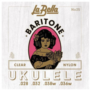 Ukulele Strings - La Bella No.25 - Clear Nylon - Baritone Set - DGBE Low D Tuning