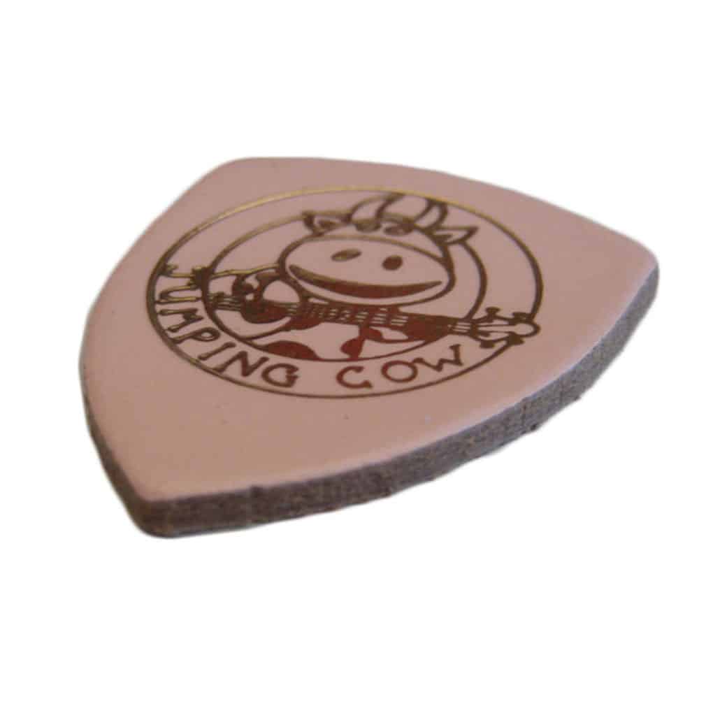 Jumping Cow – Leather Pick – For Ukulele & Banjo – Light Pink – Slim – Single Pick 2