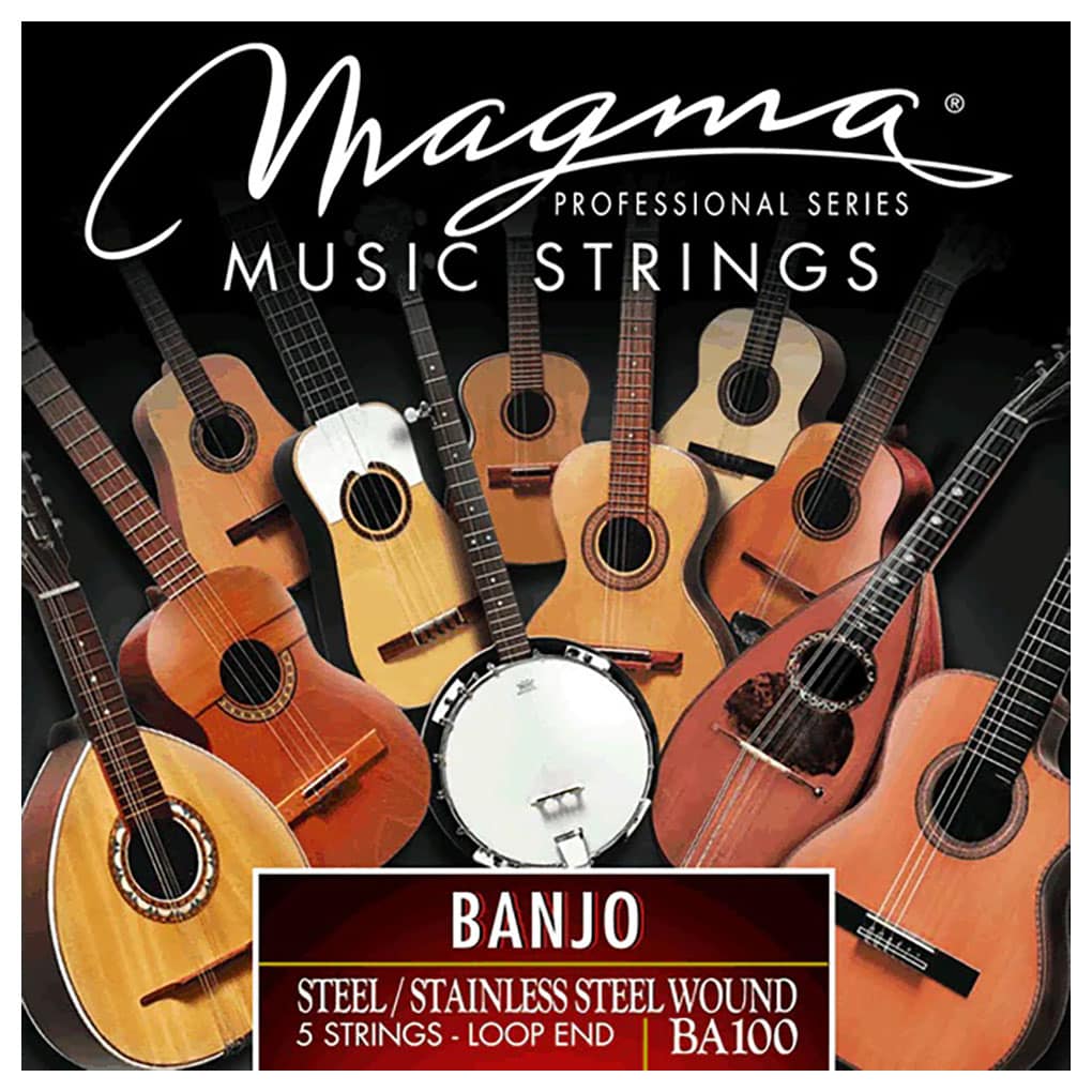 Banjo Strings – Magma BA100 – 5-String Banjo – Steel – Stainless Steel Wound – Loop End 1
