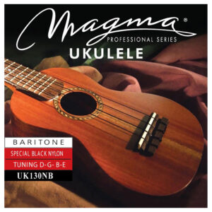 Ukulele Strings – Magma UK130NB – Special Black Nylon – Baritone Set – DGBE Low D Tuning 1