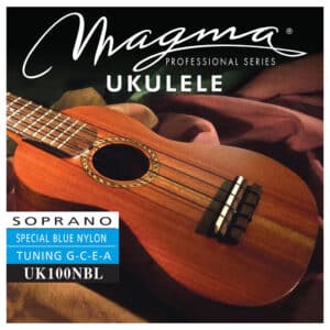 Ukulele Strings - Magma UK100NBL - Special Blue Nylon - Soprano Set - GCEA High G Tuning