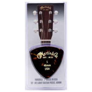 Martin - Celluloid Guitar Picks - 346 Shape - Light - 0.46mm - Tortoiseshell - 12 Pack